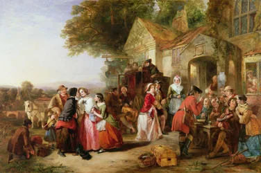 Reisende vor einer Taverne, 1850